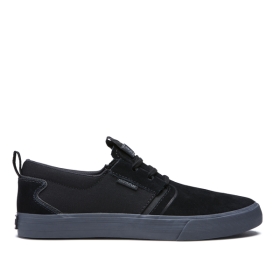 Mens Supra Low Top Shoes FLOW Black/dk Grey | AU-87586